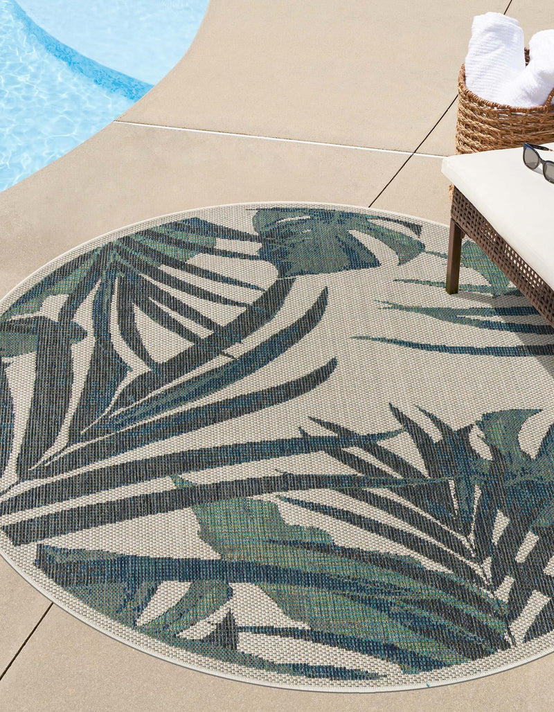 Coastal Terrace Collection Area Rug - Anchor Round Ivory lifestyle 19
