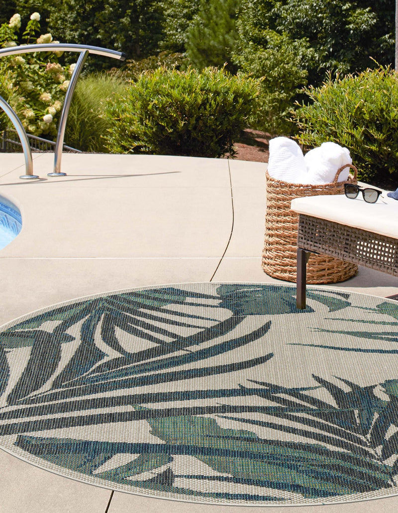 Coastal Terrace Collection Area Rug - Anchor Round Ivory lifestyle 23