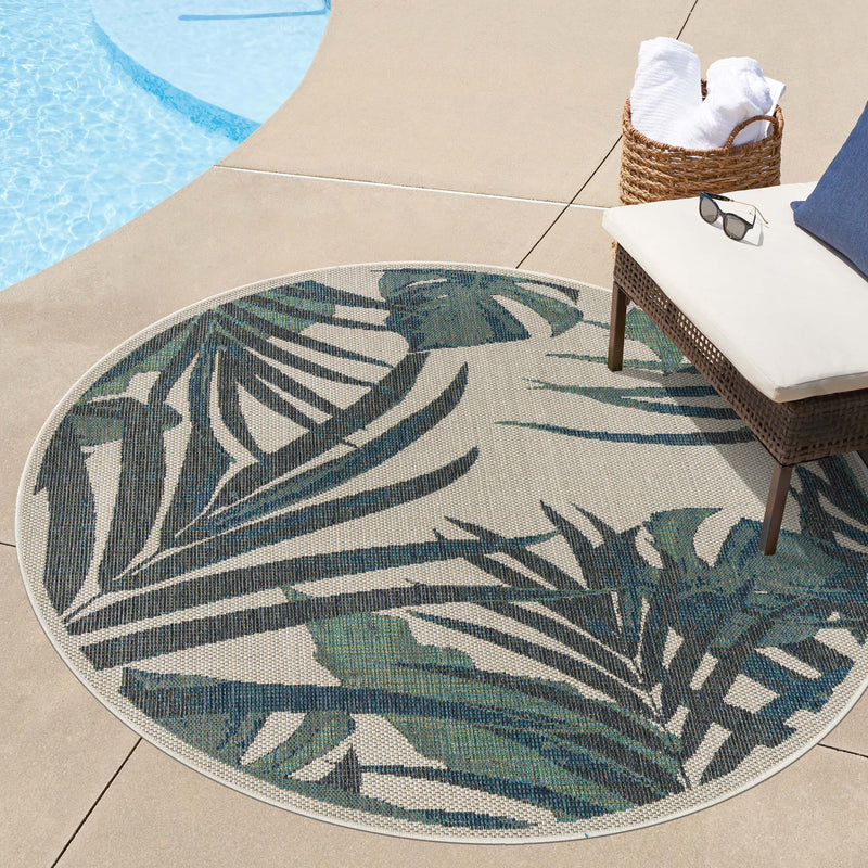 Coastal Terrace Collection Area Rug - Anchor Round Ivory lifestyle 67