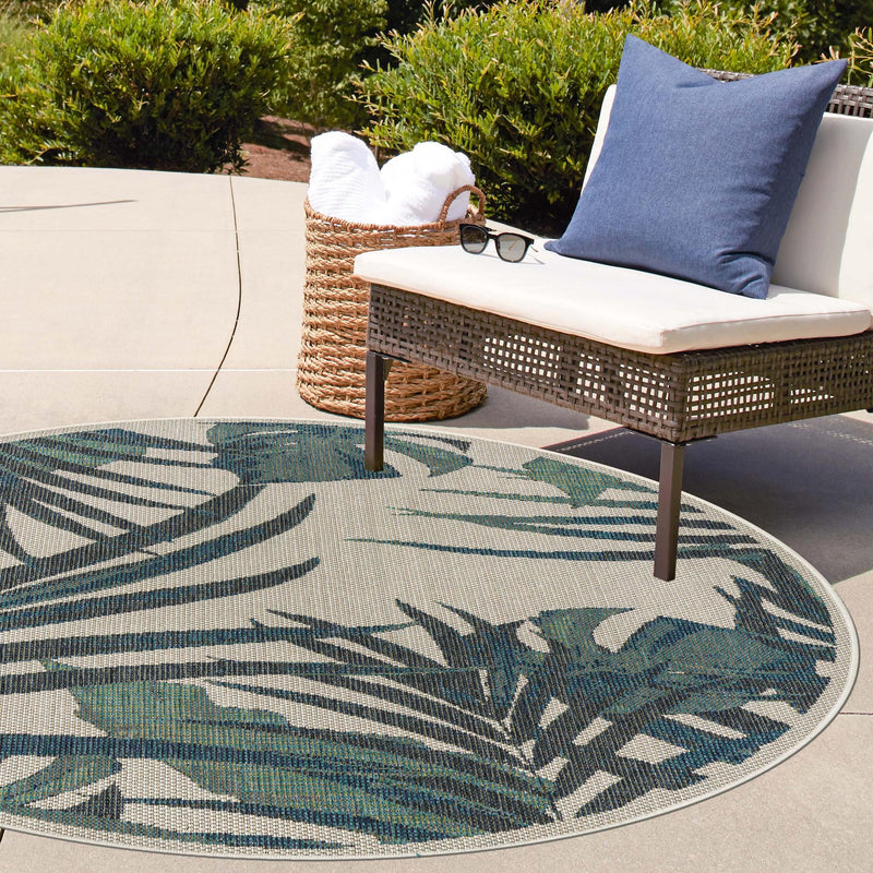 Coastal Terrace Collection Area Rug - Anchor Round Ivory lifestyle 71