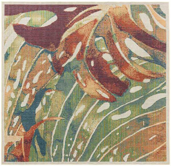 Coastal Terrace Collection Area Rug - Wavecrest Square Multi lifestyle 16
