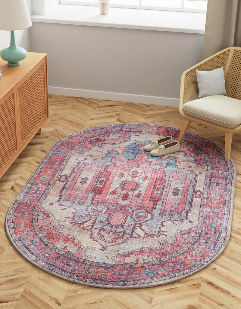 Zahara Oasis Collection Area Rug - Sahara Oval Beige lifestyle 72