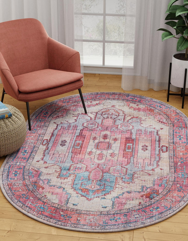 Zahara Oasis Collection Area Rug - Sahara Oval Beige lifestyle 90