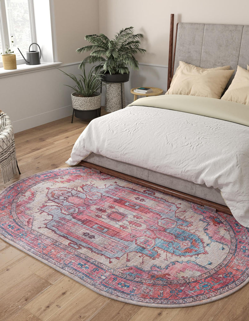 Zahara Oasis Collection Area Rug - Sahara Oval Beige lifestyle 188