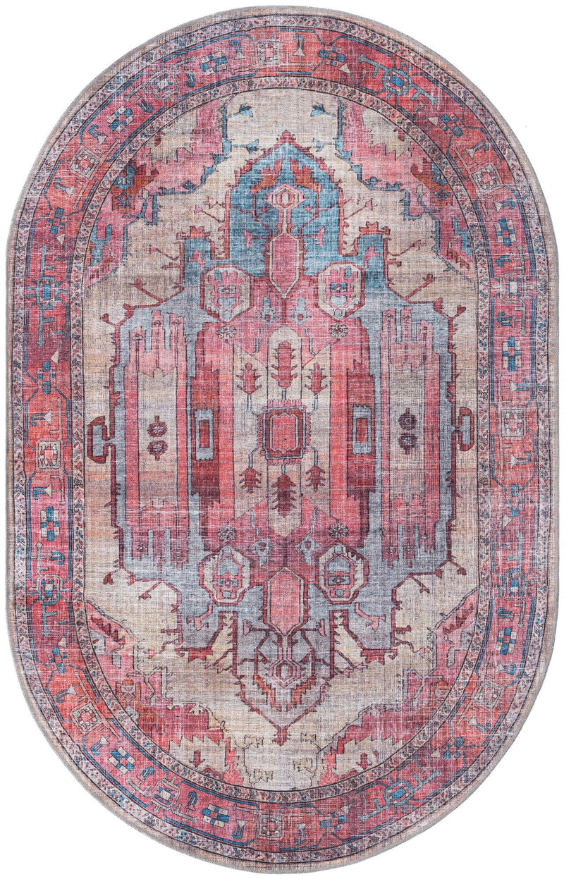 Zahara Oasis Collection Area Rug - Sahara Oval Beige lifestyle 73