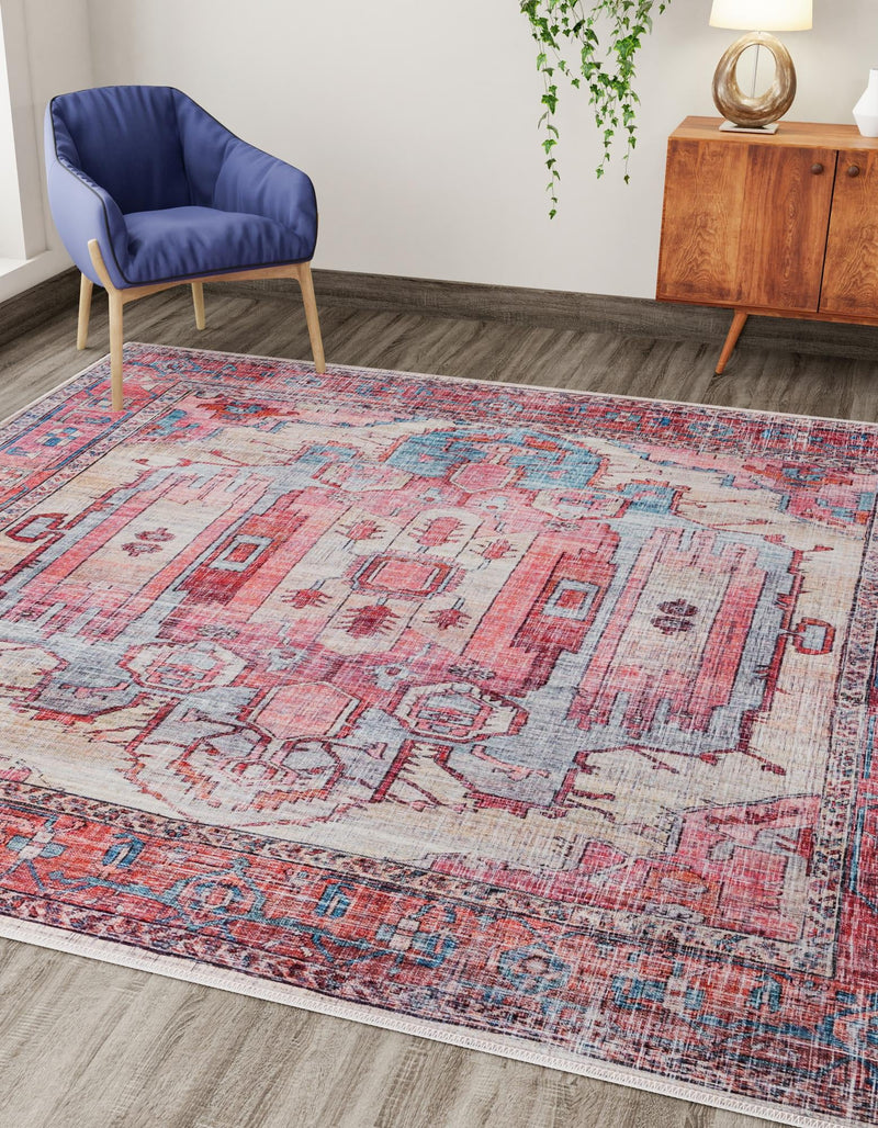 Zahara Oasis Collection Area Rug - Sahara Square Beige lifestyle 73