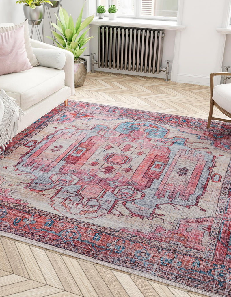 Zahara Oasis Collection Area Rug - Sahara Square Beige lifestyle 173