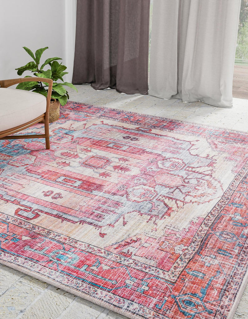 Zahara Oasis Collection Area Rug - Sahara Square Beige lifestyle 181