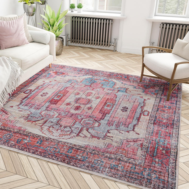 Zahara Oasis Collection Area Rug - Sahara Square Beige lifestyle 207