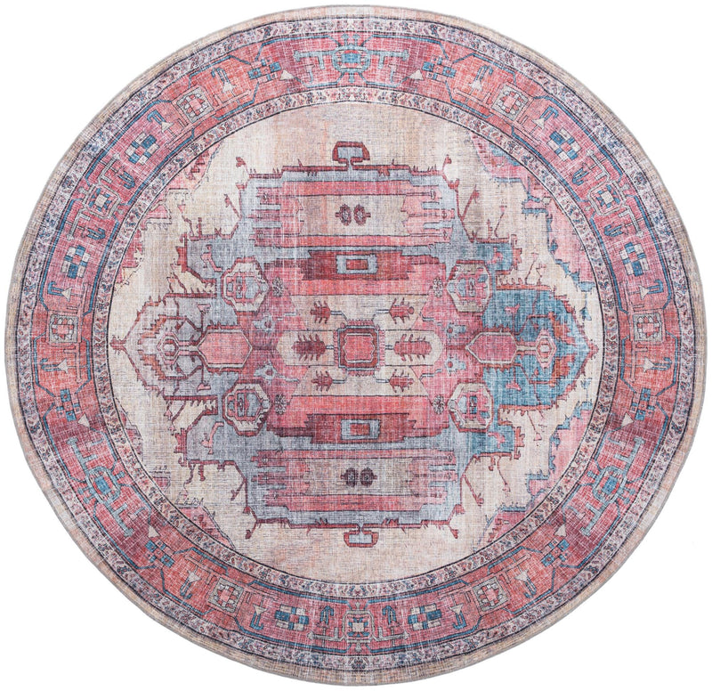 Zahara Oasis Collection Area Rug - Sahara Round Beige lifestyle 66