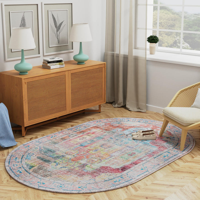 Zahara Oasis Collection Area Rug - Sahara Oval Multi lifestyle 202