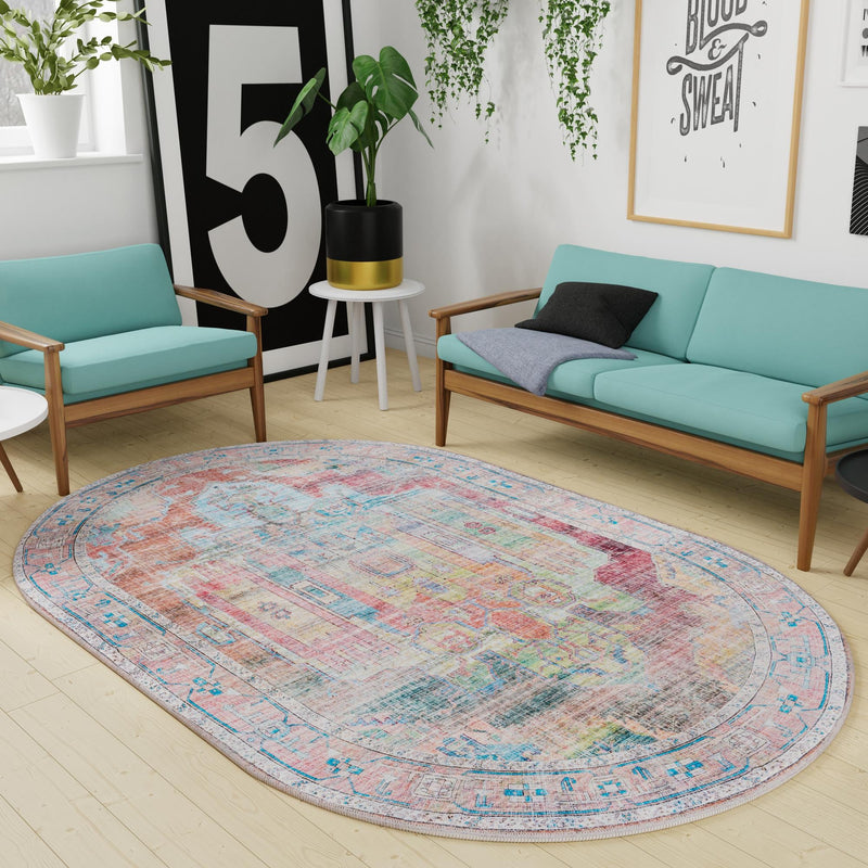 Zahara Oasis Collection Area Rug - Sahara Oval Multi lifestyle 216