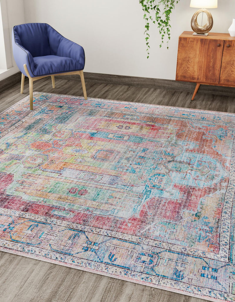 Zahara Oasis Collection Area Rug - Sahara Square Multi lifestyle 80