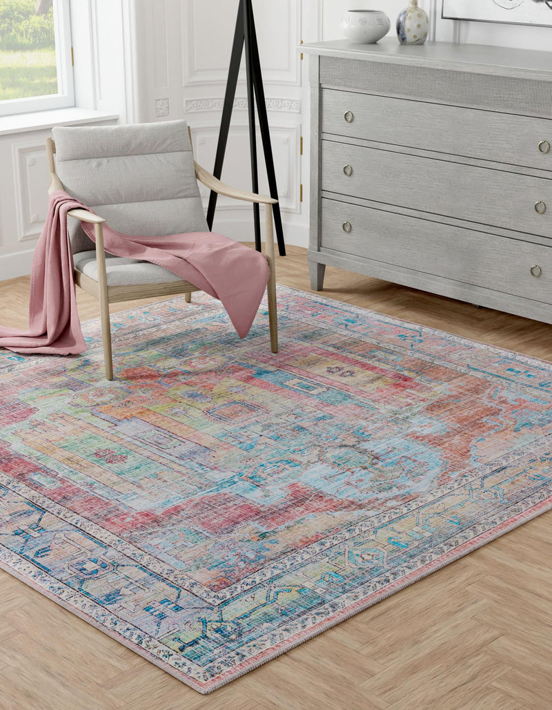 Zahara Oasis Collection Area Rug - Sahara Square Multi lifestyle 89