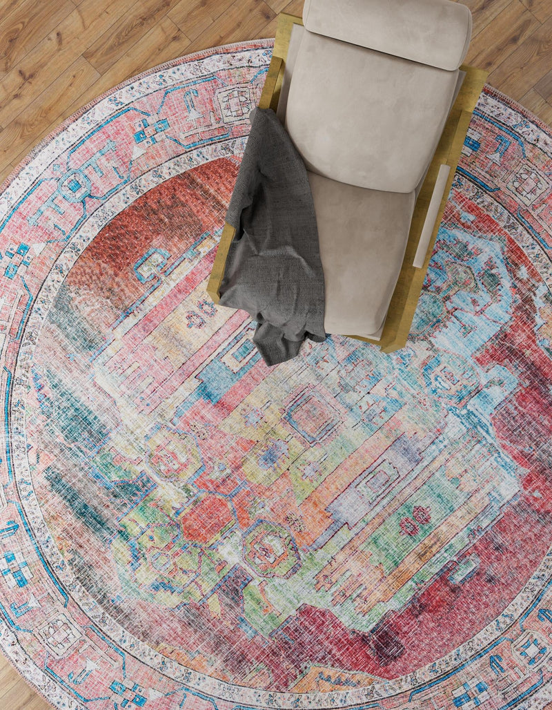 Zahara Oasis Collection Area Rug - Sahara Round Multi lifestyle 185