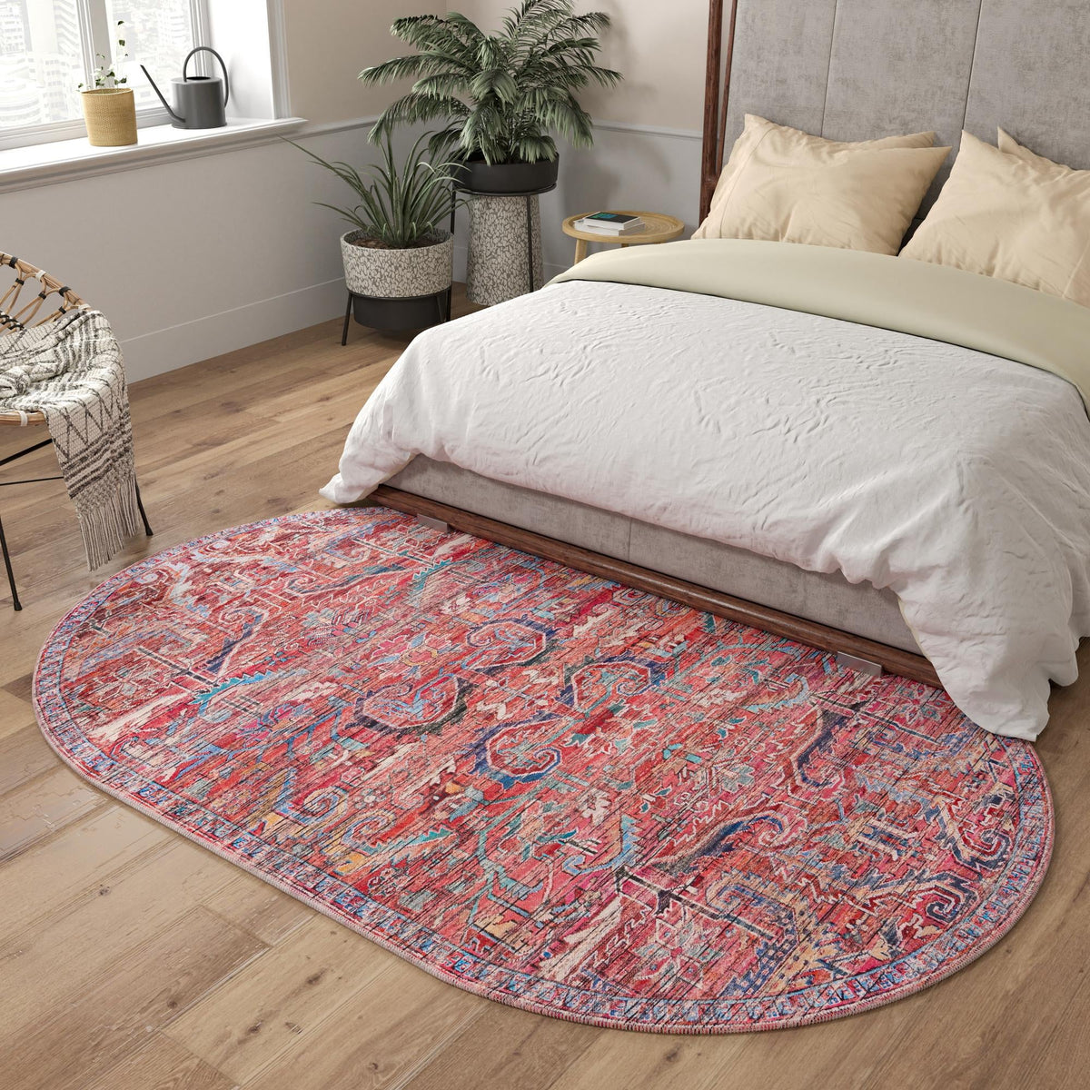Zahara Oasis Collection Area Rug - Tangier Oval Rust Red lifestyle 116