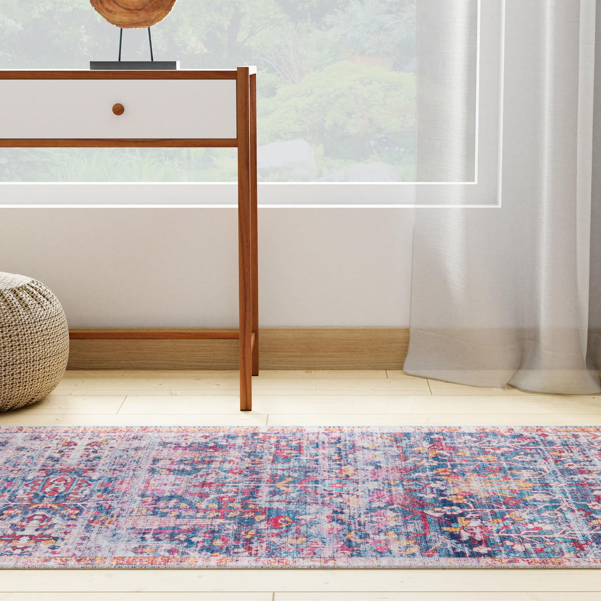 Zahara Oasis Collection Area Rug - Nador Runner Navy Blue lifestyle 111
