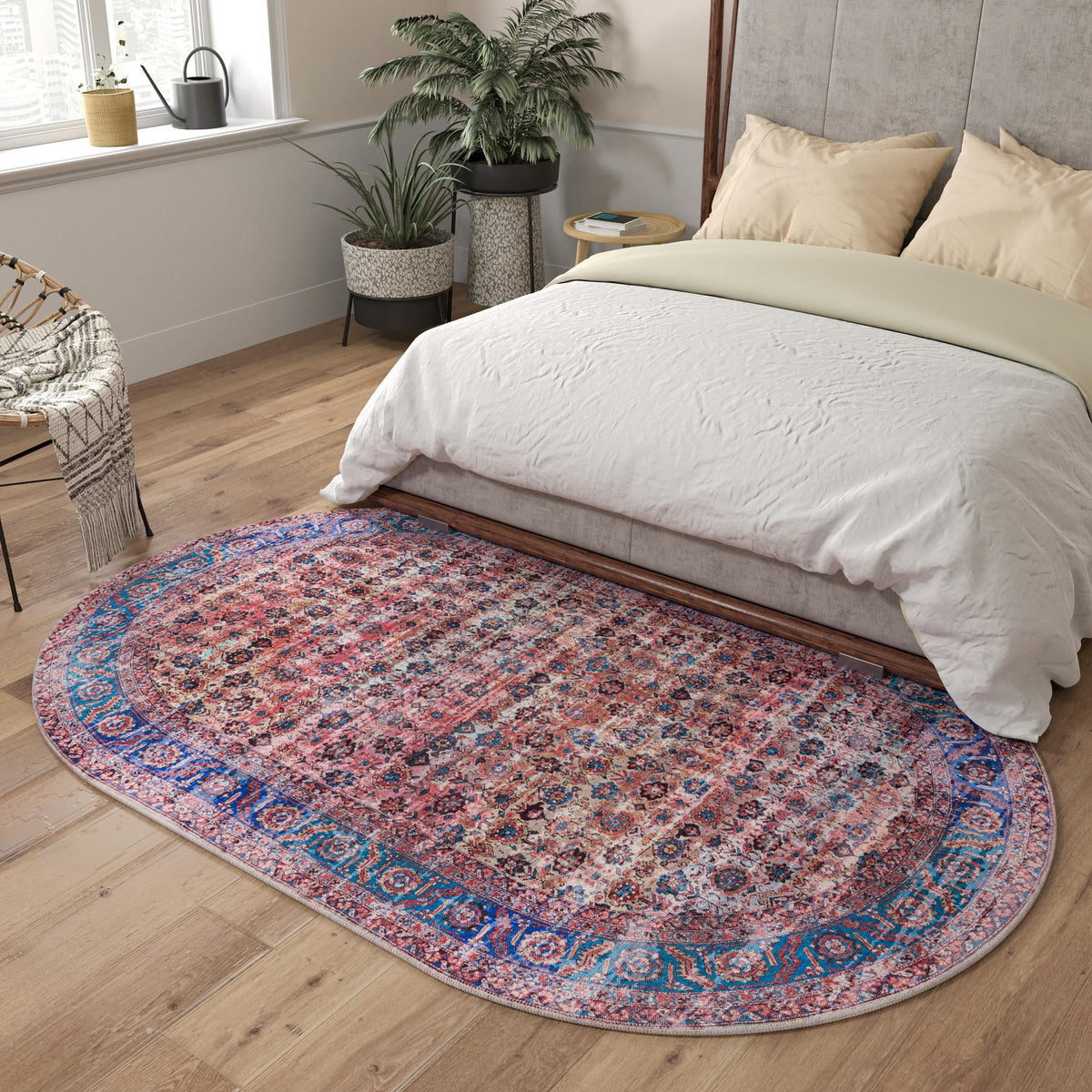 Zahara Oasis Collection Area Rug - Meknes Oval Antique Pink lifestyle 113