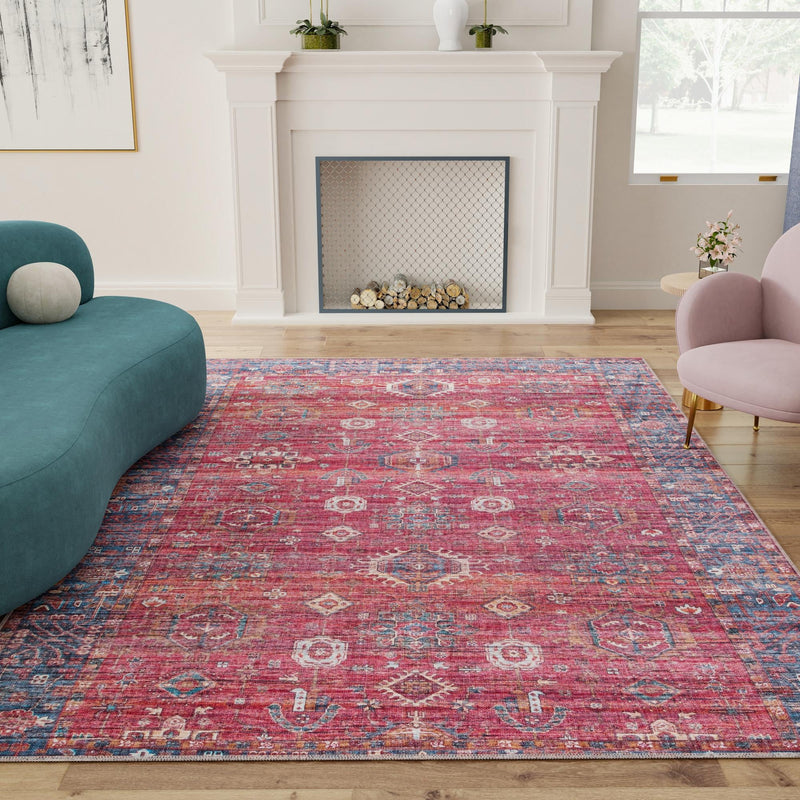 Zahara Oasis Collection Area Rug - Ouarzazate Rectangle Antique Red lifestyle 27