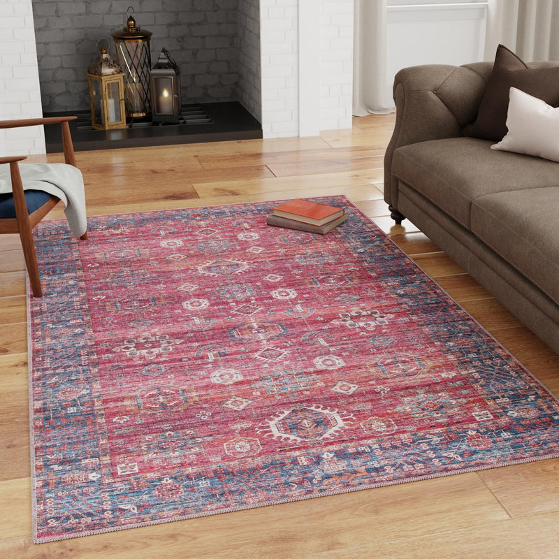 Zahara Oasis Collection Area Rug - Ouarzazate Rectangle Antique Red lifestyle 26