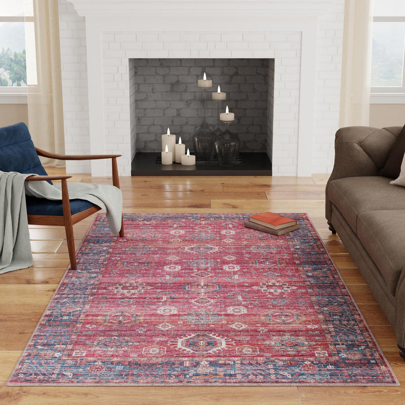 Zahara Oasis Collection Area Rug - Ouarzazate Rectangle Antique Red lifestyle 32