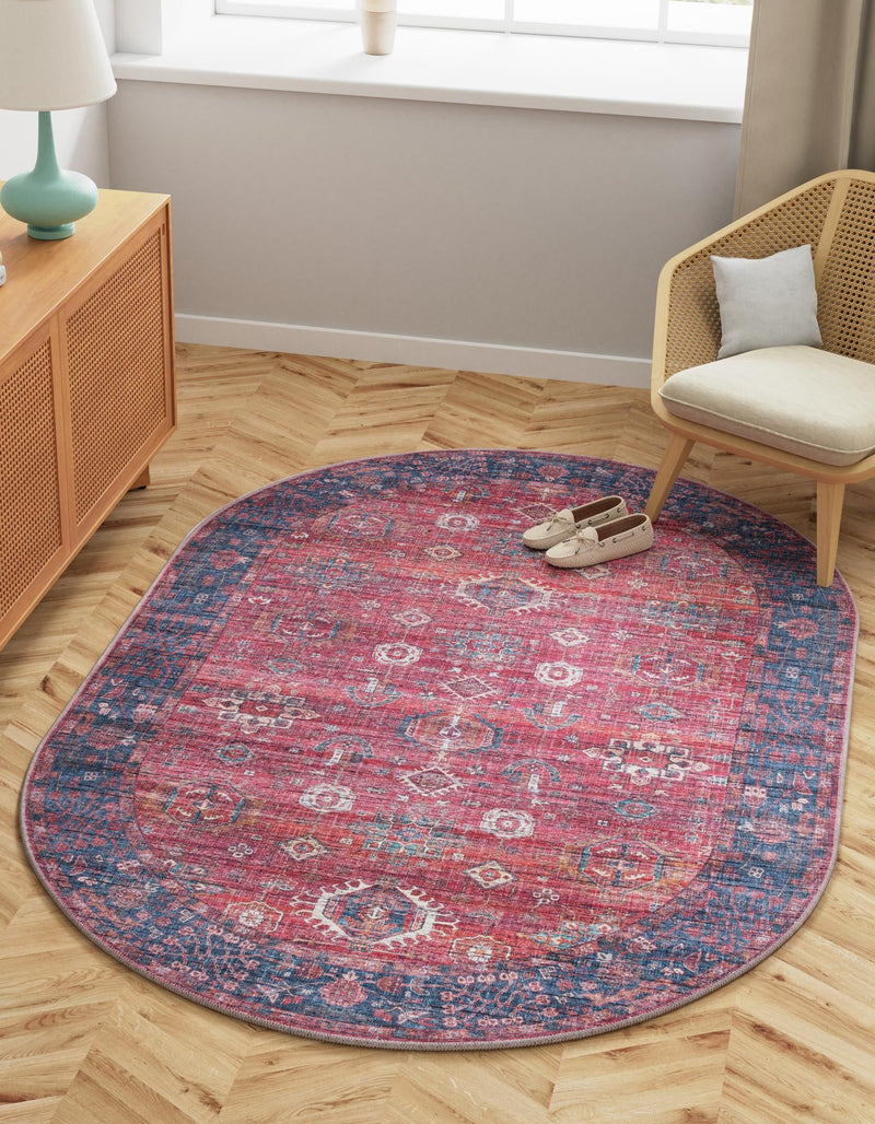 Zahara Oasis Collection Area Rug - Ouarzazate Oval Antique Red lifestyle 38