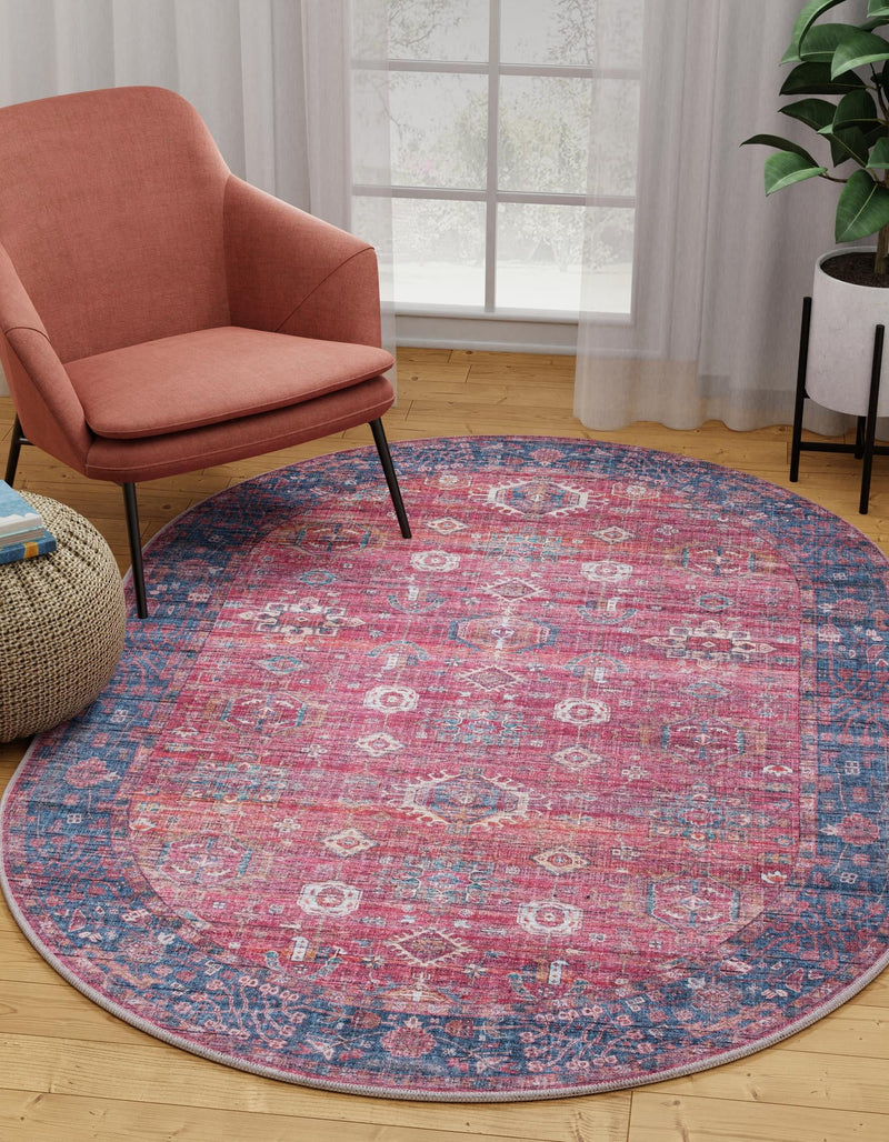 Zahara Oasis Collection Area Rug - Ouarzazate Oval Antique Red lifestyle 48