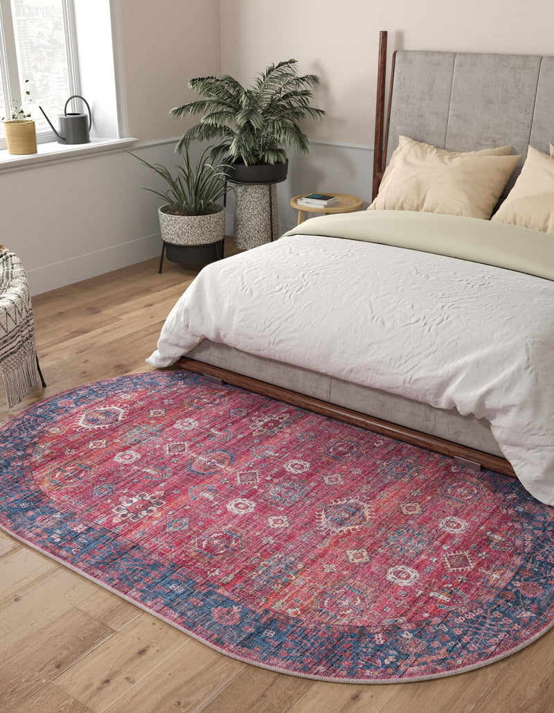 Zahara Oasis Collection Area Rug - Ouarzazate Oval Antique Red lifestyle 97
