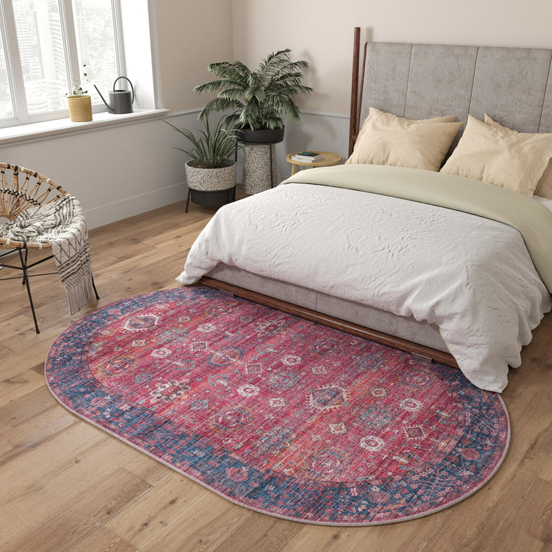 Zahara Oasis Collection Area Rug - Ouarzazate Oval Antique Red lifestyle 111