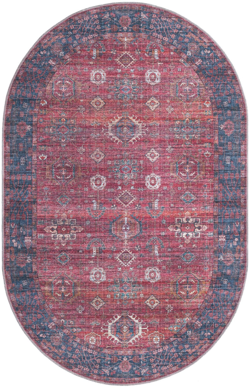Zahara Oasis Collection Area Rug - Ouarzazate Oval Antique Red lifestyle 34