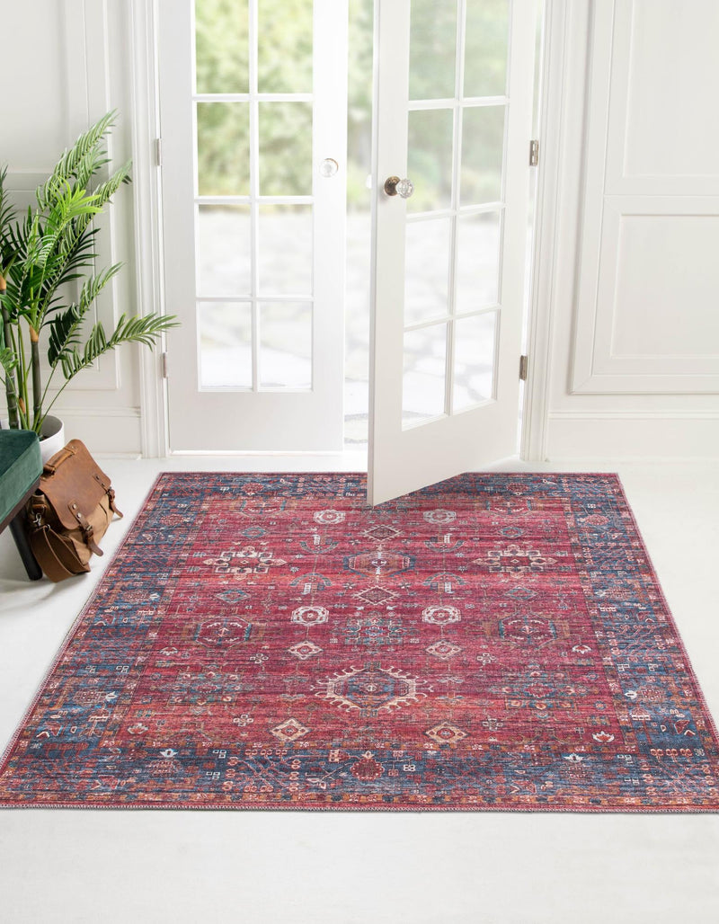 Zahara Oasis Collection Area Rug - Ouarzazate Square Antique Red lifestyle 39