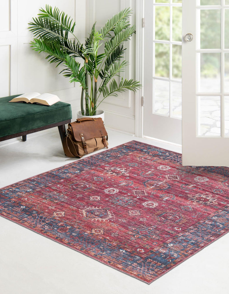 Zahara Oasis Collection Area Rug - Ouarzazate Square Antique Red lifestyle 44