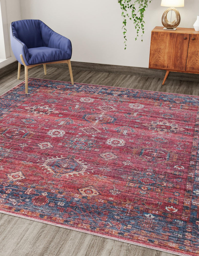 Zahara Oasis Collection Area Rug - Ouarzazate Square Antique Red lifestyle 40