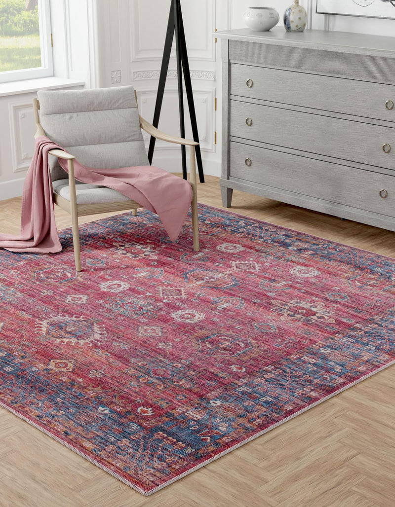 Zahara Oasis Collection Area Rug - Ouarzazate Square Antique Red lifestyle 45