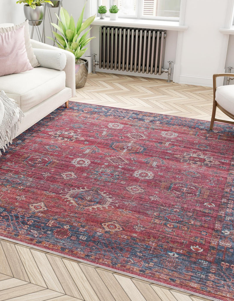 Zahara Oasis Collection Area Rug - Ouarzazate Square Antique Red lifestyle 90