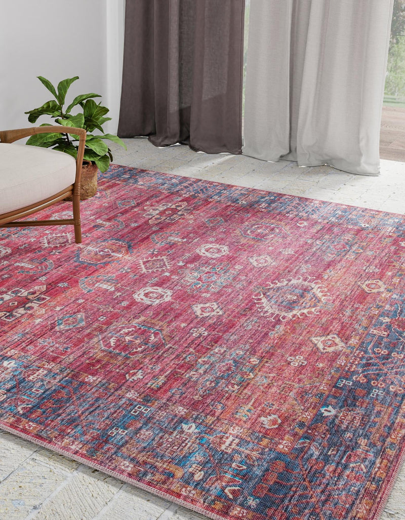 Zahara Oasis Collection Area Rug - Ouarzazate Square Antique Red lifestyle 94