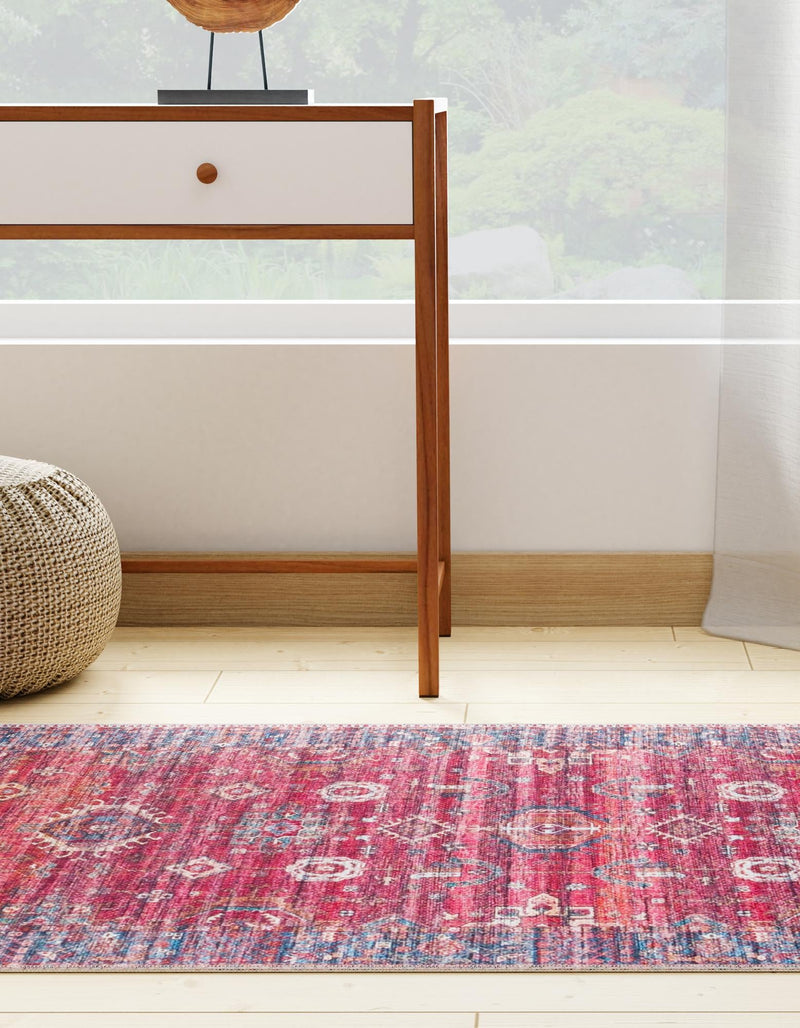 Zahara Oasis Collection Area Rug - Ouarzazate Runner Antique Red lifestyle 96