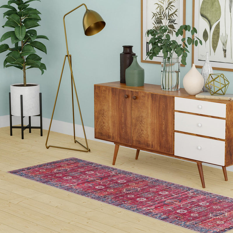 Zahara Oasis Collection Area Rug - Ouarzazate Runner Antique Red lifestyle 103