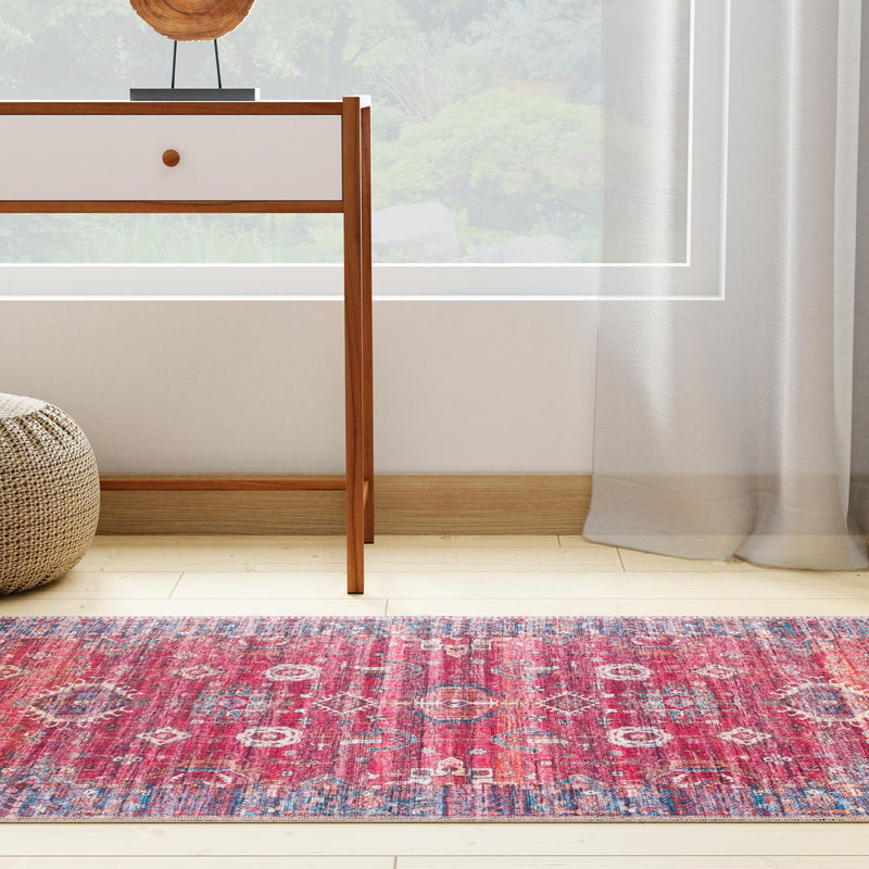 Zahara Oasis Collection Area Rug - Ouarzazate Runner Antique Red lifestyle 110