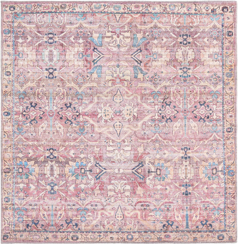 Vintage Memories Collection Area Rug - Timeless Square Pink lifestyle 32