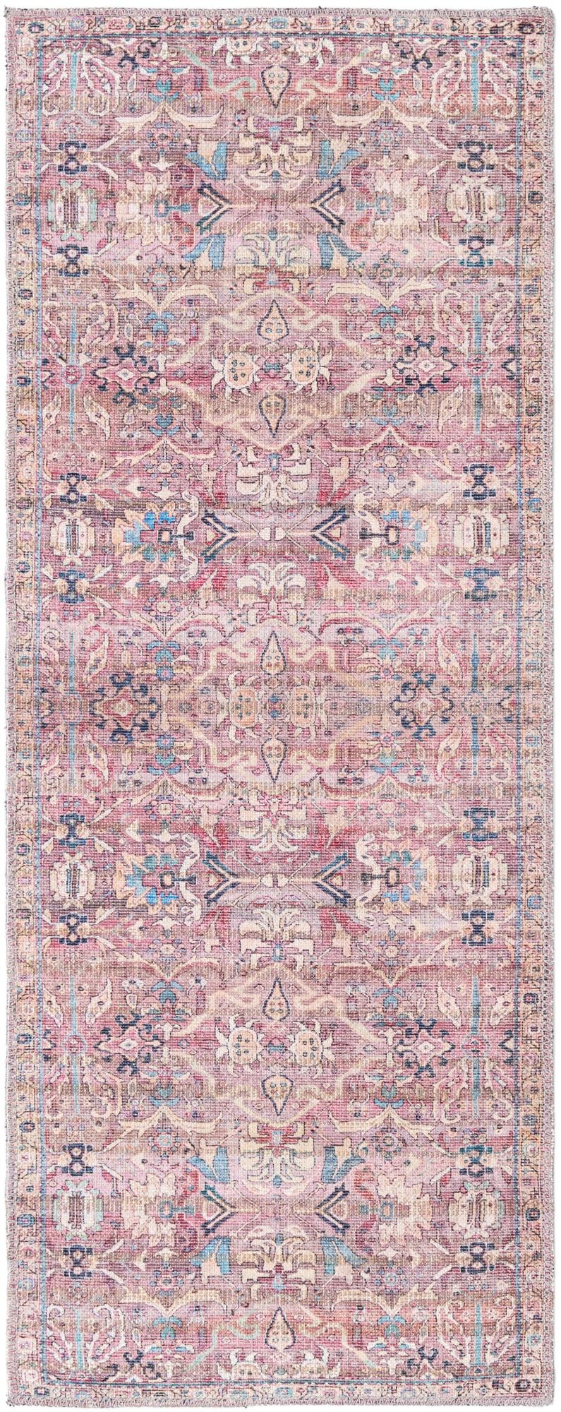 Vintage Memories Collection Area Rug - Timeless Runner Pink lifestyle 35
