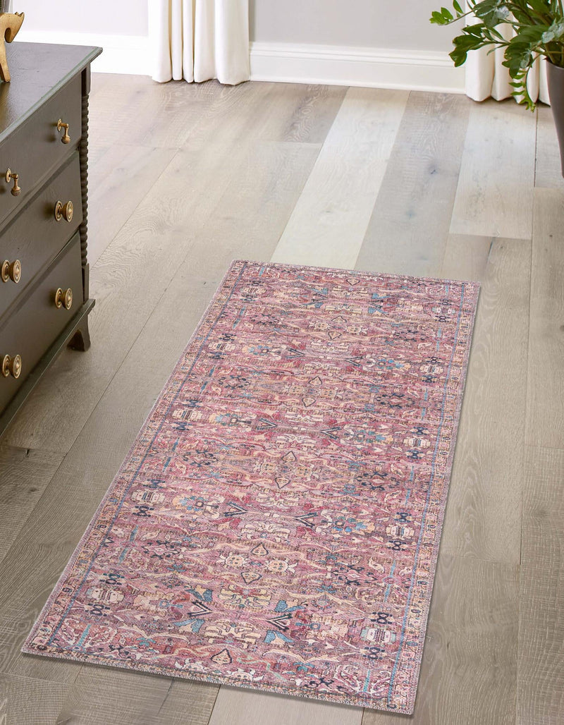 Vintage Memories Collection Area Rug - Timeless Runner Pink lifestyle 43