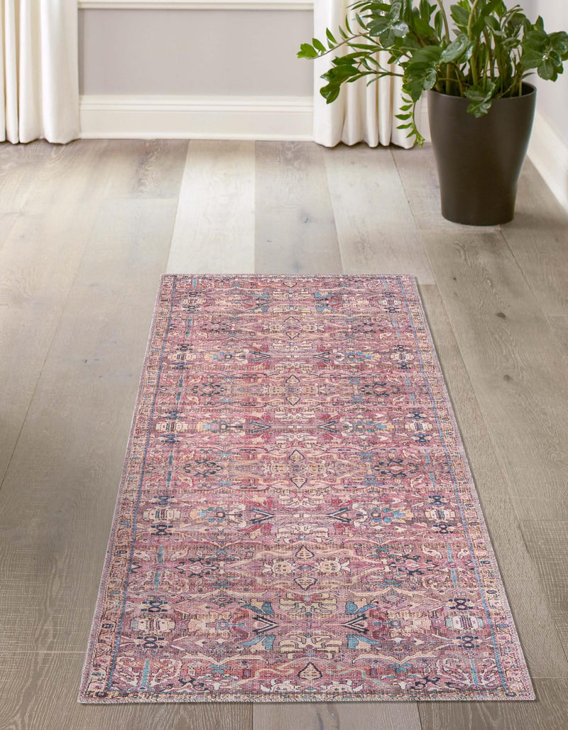 Vintage Memories Collection Area Rug - Timeless Runner Pink lifestyle 51