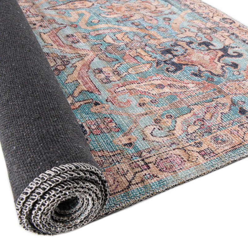 Vintage Memories Collection Area Rug - Timeless Rectangle Blue lifestyle 22
