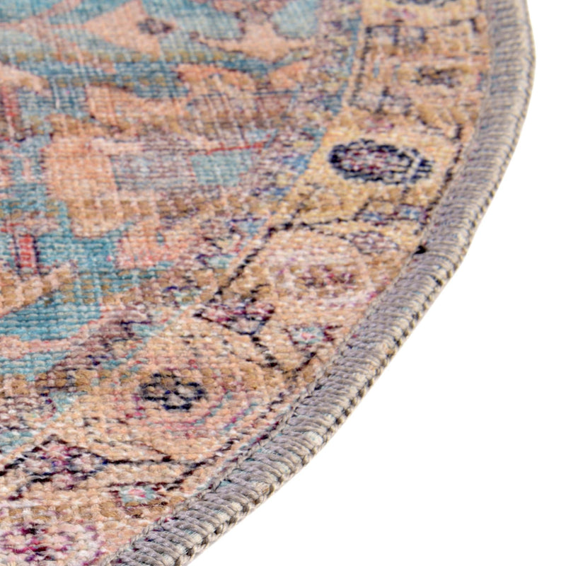 Vintage Memories Collection Area Rug - Timeless Oval Blue lifestyle 76