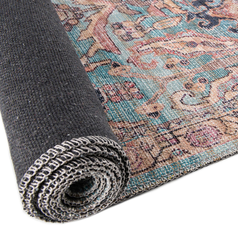 Vintage Memories Collection Area Rug - Timeless Oval Blue lifestyle 116