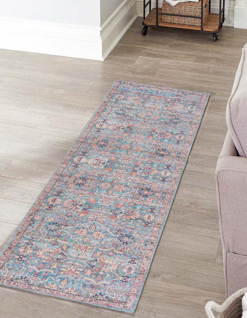 Vintage Memories Collection Area Rug - Timeless Runner Blue lifestyle 46