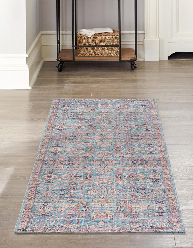 Vintage Memories Collection Area Rug - Timeless Runner Blue lifestyle 54