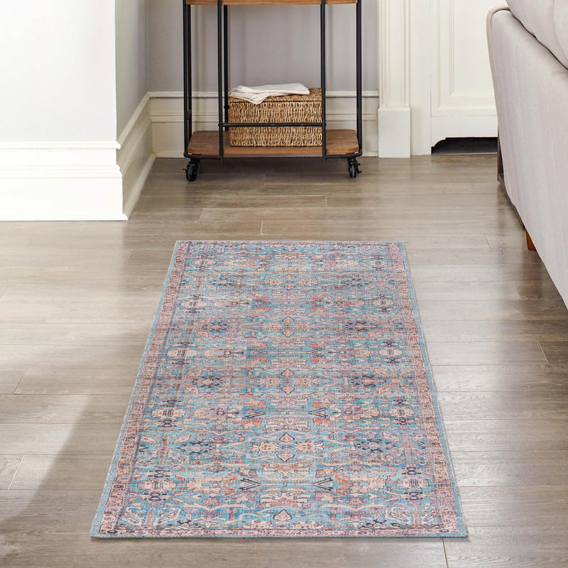Vintage Memories Collection Area Rug - Timeless Runner Blue lifestyle 146