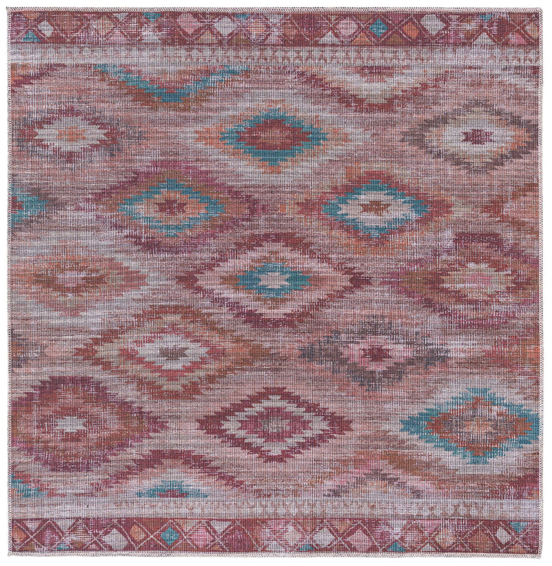 Mesa Modern Collection Area Rug - Arroyo Square Terracotta lifestyle 14